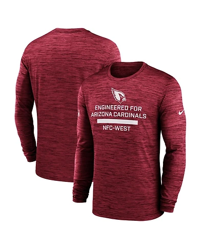 Nike Men's Cardinal Arizona Cardinals Sideline Velocity Performance Long Sleeve T-Shirt