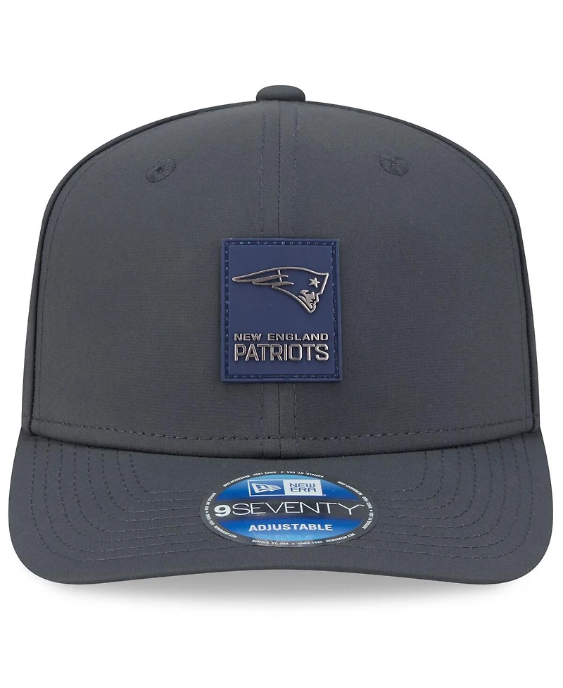 New Era Men's Charcoal New England Patriots 2025 Sideline Cold Weather 9SEVENTY Adjustable Hat