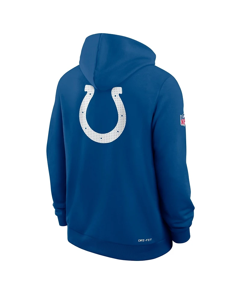 Nike Men's Royal Indianapolis Colts Sideline Standard Issue Utility Player Dri-fit Full-Zip Hoodie