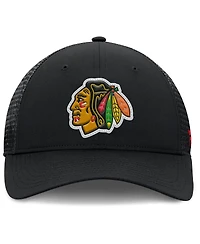 Fanatics Men's Black Chicago Blackhawks Authentic Pro Home Ice Trucker Adjustable Hat