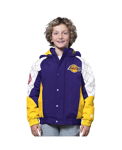 Starter Big Boys and Girls Purple/Gold Los Angeles Lakers All Time Pro Jr. Full-Zip Hoodie Jacket