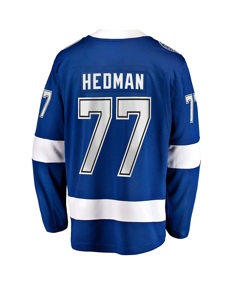 Fanatics Men's Victor Hedman Blue Tampa Bay Lightning Home Captain Patch Breakaway Jersey