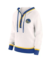 Wear by Erin Andrews Women's Cream Golden State Warriors Plus Hoodie Sweater