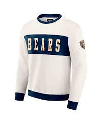 Darius Rucker Collection by Fanatics Men's Cream Chicago Bears Color Block Crewneck Sweatshirt