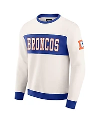 Darius Rucker Collection by Fanatics Men's Cream Denver Broncos Color Block Crewneck Sweatshirt