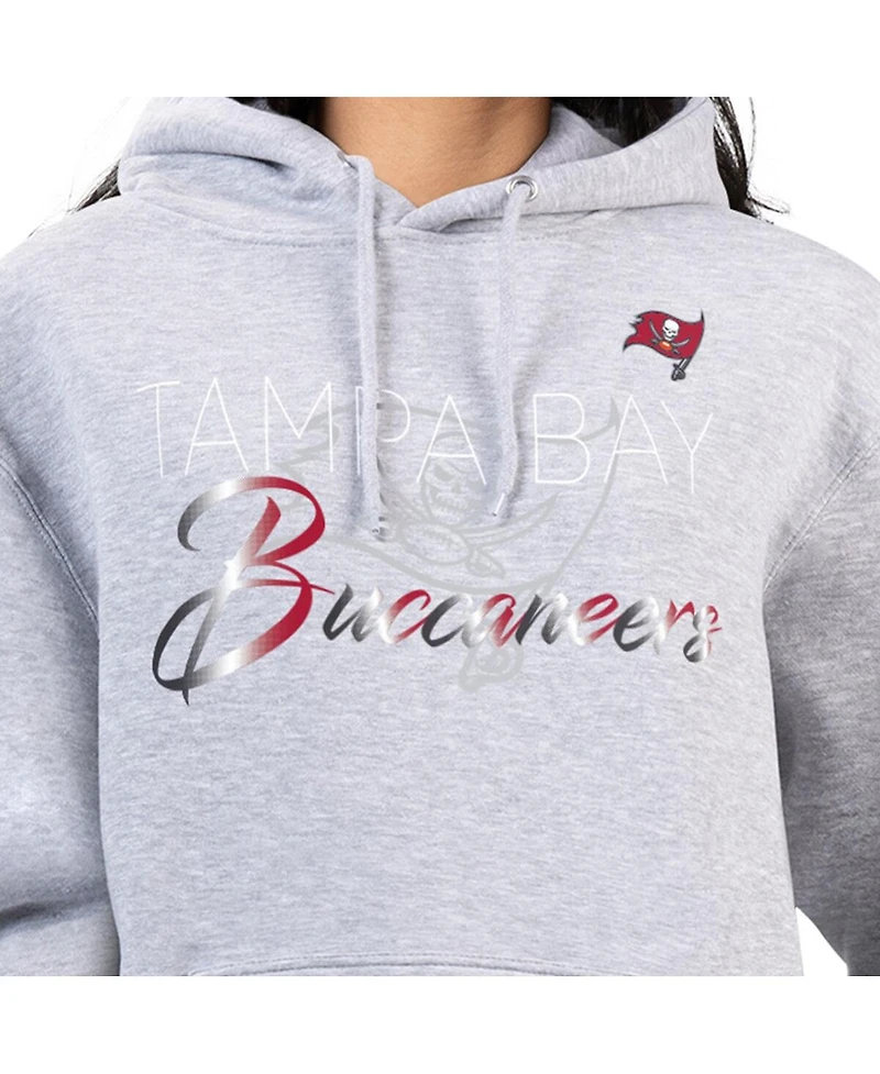 G-iii 4Her by Carl Banks Women's Gray Tampa Bay Buccaneers Shadow Logo Fleece Pullover Hoodie