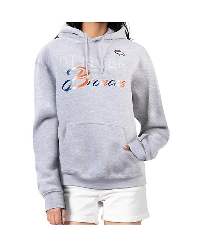 G-iii 4Her by Carl Banks Women's Gray Denver Broncos Shadow Logo Fleece Pullover Hoodie
