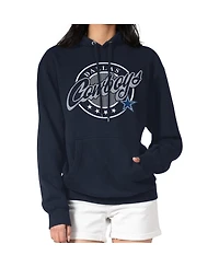 G-iii 4Her by Carl Banks Women's Navy Dallas Cowboys Pinstripe Circle Fleece Pullover Hoodie