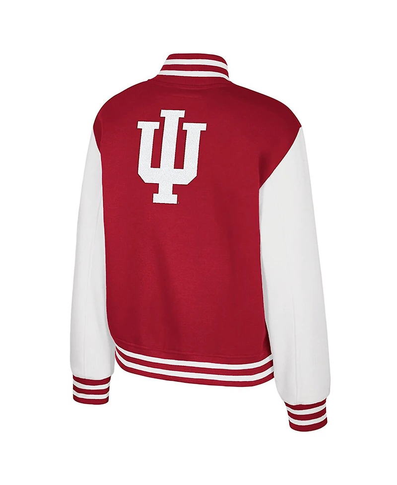 Colosseum Women's Crimson Indiana Hoosiers French Baguette Full Snap Fleece Jacket