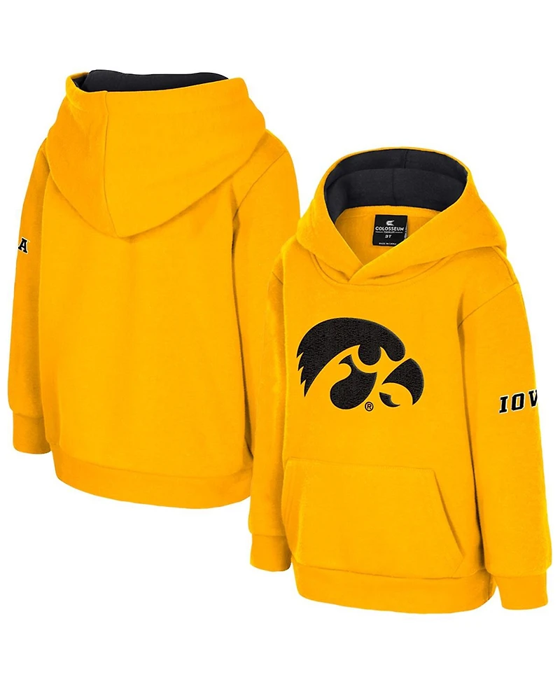 Colosseum Toddler Gold Iowa Hawkeyes Big Logo Volume Fleece Pullover Hoodie