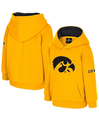 Colosseum Toddler Gold Iowa Hawkeyes Big Logo Volume Fleece Pullover Hoodie