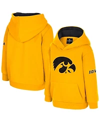 Colosseum Toddler Gold Iowa Hawkeyes Big Logo Volume Fleece Pullover Hoodie