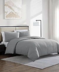Vera Wang Woven Tucks Jacquard 3-Pc. Duvet Cover Set
