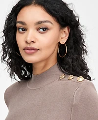 Guess Women's Long-Sleeve Button Alyssia Ribbed Dress