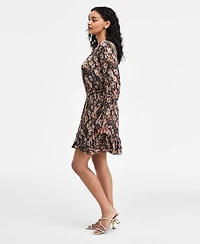 Guess Women's Long-Sleeve Ilenia Pleated Dress