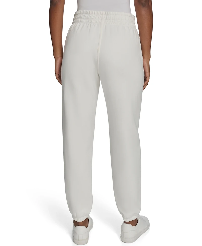 Calvin Klein Women's Flocked Logo Jogger Relaxed Fit Sweatpants