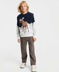 Abercrombie Kids Little Big Boys Moose Sweater Loose Twill Pants
