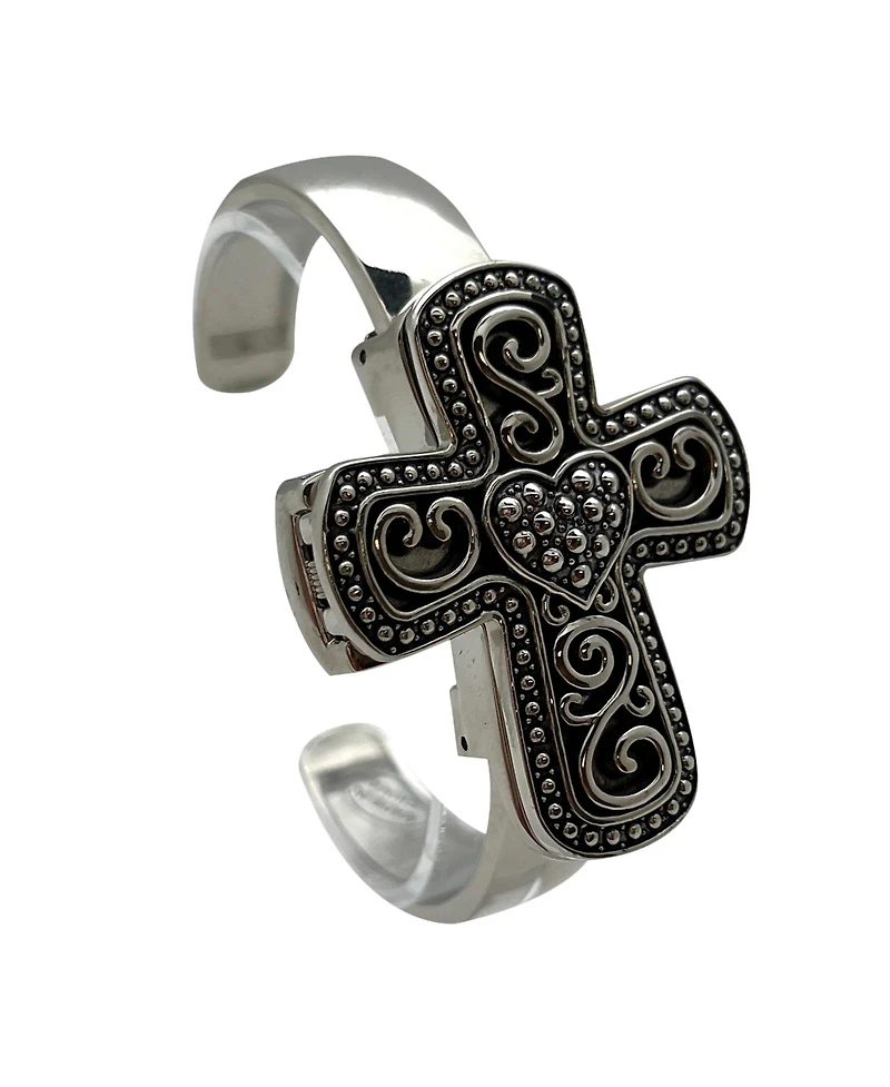 Olivia Pratt Silver Cross Shape Bangle Women Watch