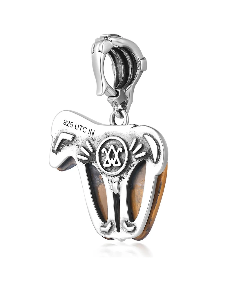American West Jewelry Sterling Silver Tiger's Eye Horse Pendant Enhancer