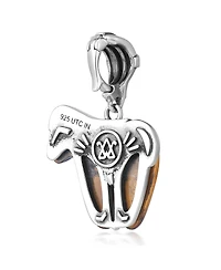 American West Jewelry Sterling Silver Tiger's Eye Horse Pendant Enhancer
