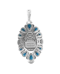 American West Jewelry Sterling Silver Kingman Turquoise Oval and Pear Bold Pendant Enhancer