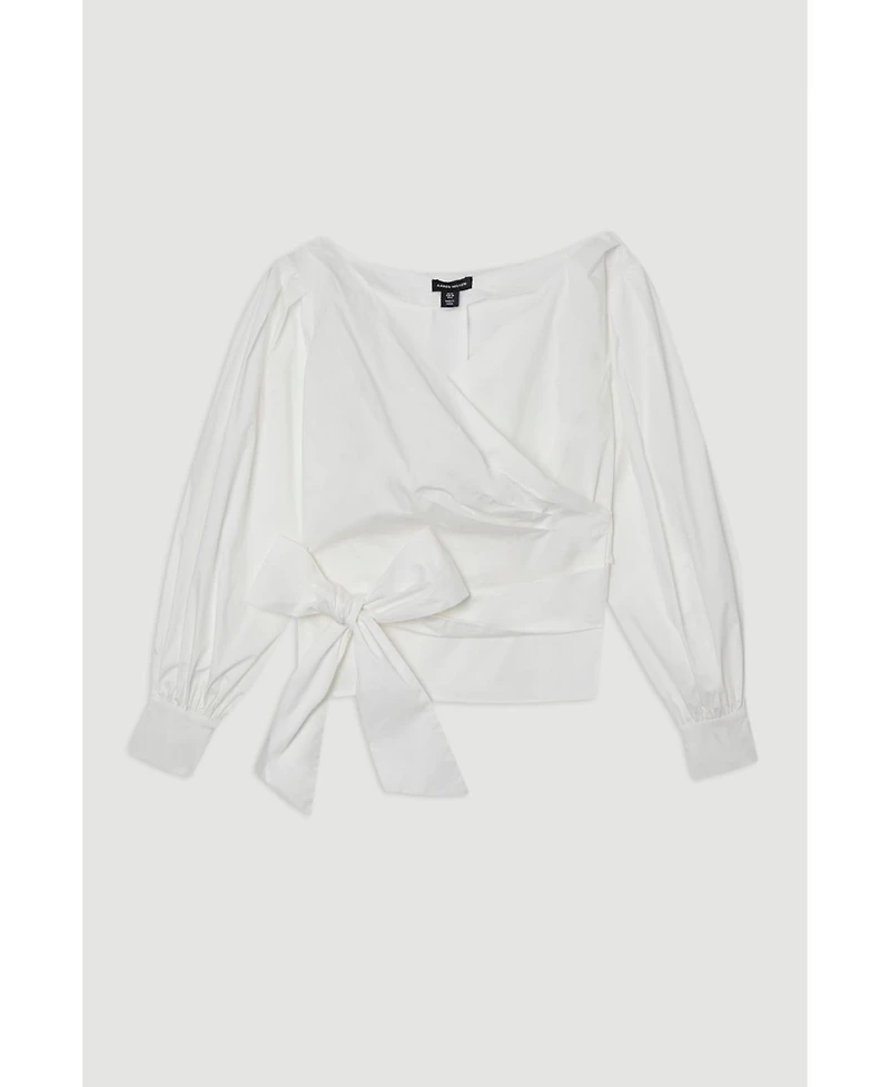 Karen Millen Women's Woven Wrap Detail Blouse