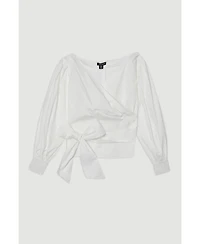 Karen Millen Women's Woven Wrap Detail Blouse