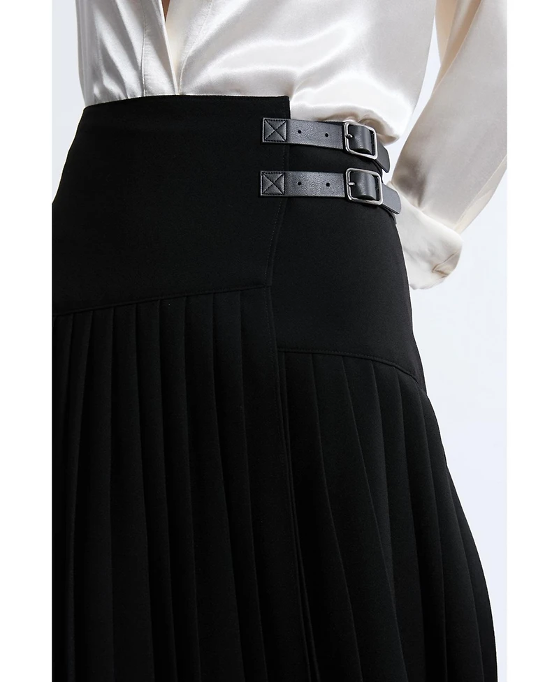 Karen Millen Women's Buckle Detailed Maxi Skirt