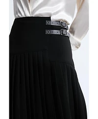 Karen Millen Women's Buckle Detailed Maxi Skirt