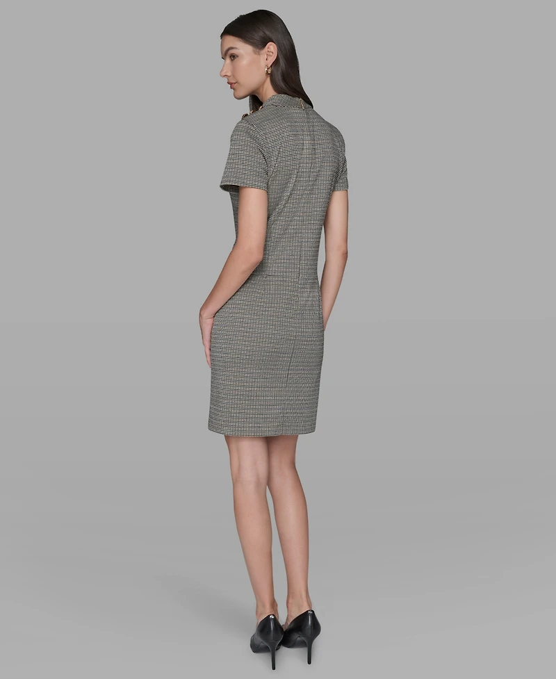 Karl Lagerfeld Paris Women's Houndstooth Pocket Dress