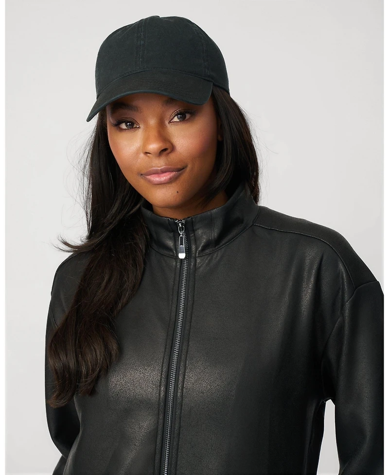 Cable & Gauge Women's Coated Cropped Bomber Jacket