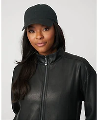 Cable & Gauge Women's Coated Cropped Bomber Jacket