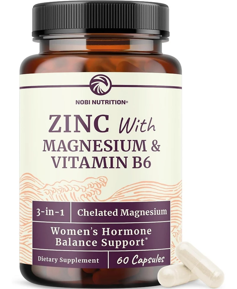 Magnesium, Zinc, and B6 Capsules, 60ct
