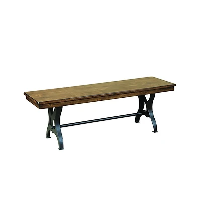 Intercon District Backless Dining Bench with Cast Iron Base