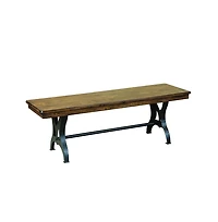 Intercon District Backless Dining Bench with Cast Iron Base