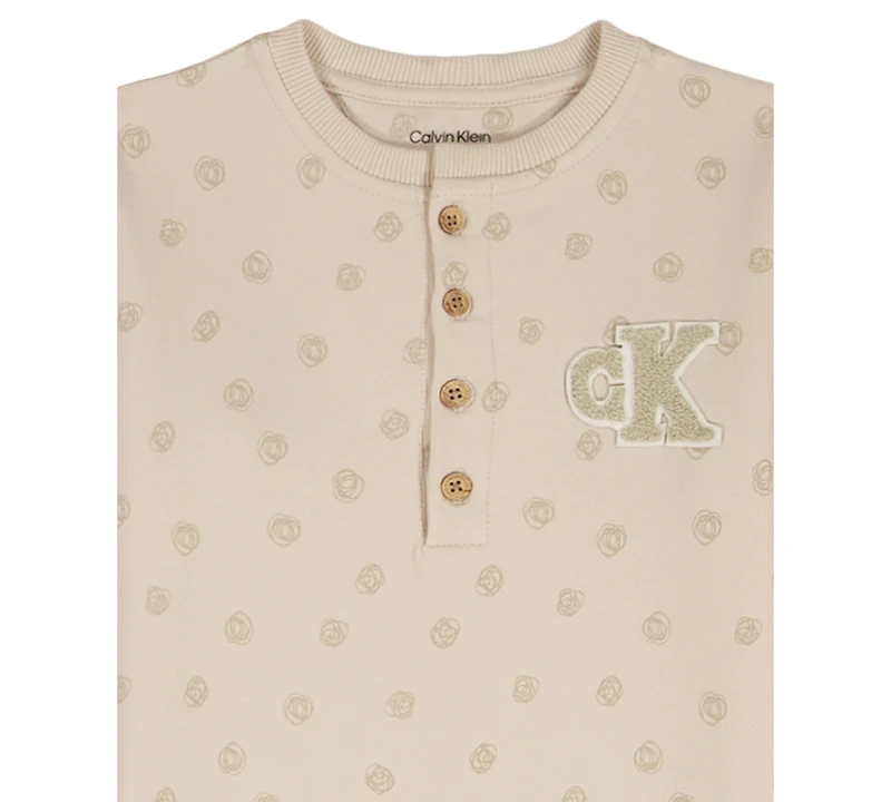 Calvin Klein Baby Boys and Girls Crewneck Coverall