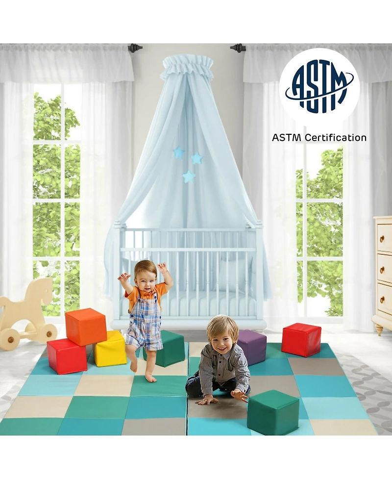 Hongge 58 Inch Toddler Folding Foam Play Mat Baby Activity Play Mat