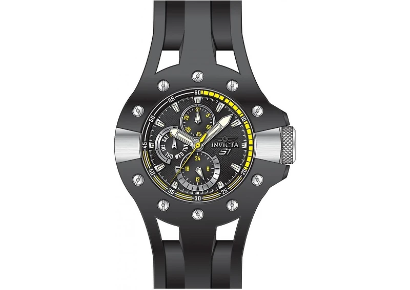 Invicta Men's 48119 S1 Rally Quartz 0 Black, Yellow Dial Watch