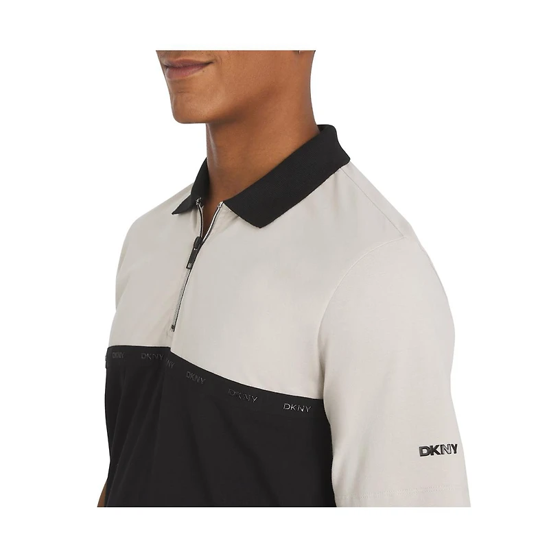 Dkny Men's Highwalk Cotton Zip Front Polo