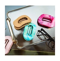 Headbands of Hope Large Oval Hair Clip Set of 2 – Soft Pink + Pink Marble