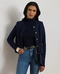 Lauren Ralph Petite Cropped Crewneck Sweater Jacket