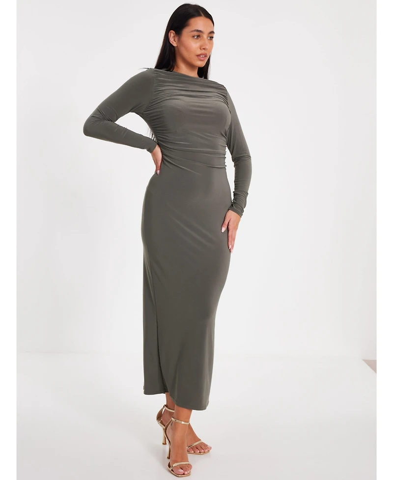 Quiz Women's Ity Long Sleeve Maxi Dress