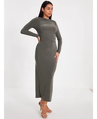 Quiz Women's Ity Long Sleeve Maxi Dress