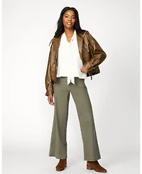 Cable & Gauge Women's High Rise Flare Twill Pant