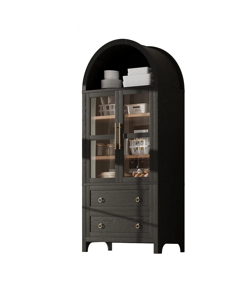 Streamdale 71" Arched Kitchen Pantry Cabinet