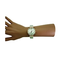 Olivia Pratt Silver Rose Gold Olivia Pratt Elegant Emerald Rhinestone Solid Metal Bangle Watch