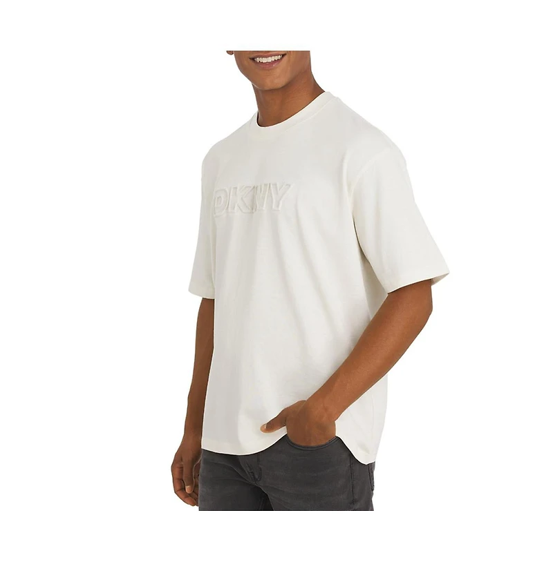 Dkny Men's Logo Embossed Cotton Jersey Tee