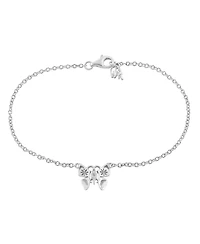 American West Jewelry Sterling Silver Butterfly Anklet, 10 Inches