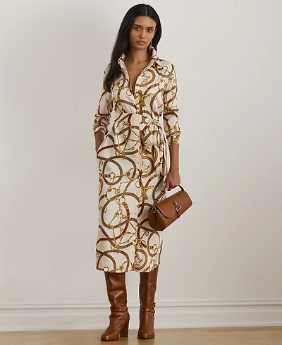 Lauren Ralph Petite Fayella Long Sleeve Shirtdress