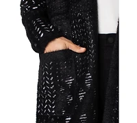 Liverpool Los Angeles Petite Long Sleeve Collarless Open Front Sweater Coat